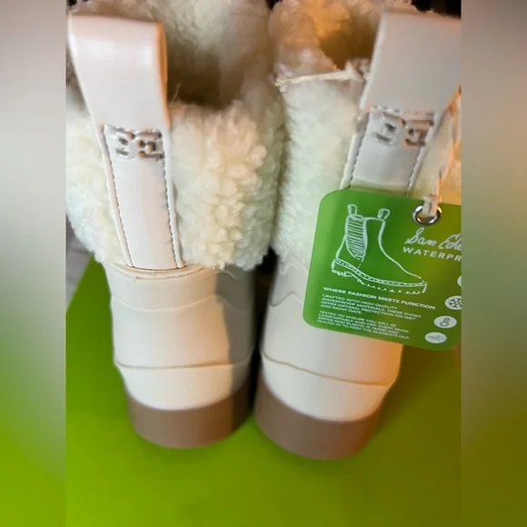 NWT Sam Edelman Ivory waterproof/weatherproof boots. Women’s size 8m. Faux fur - Picture 8 of 11